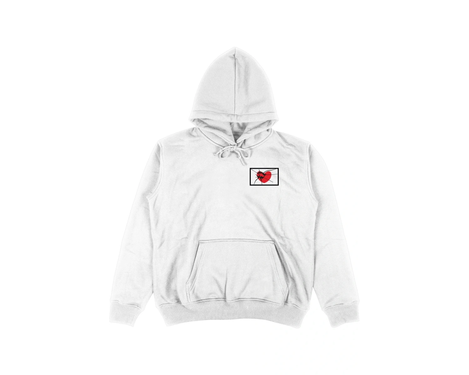 Heartless Beyaz Oversize Unisex Kapüşonlu Sweatshirt Hoodie