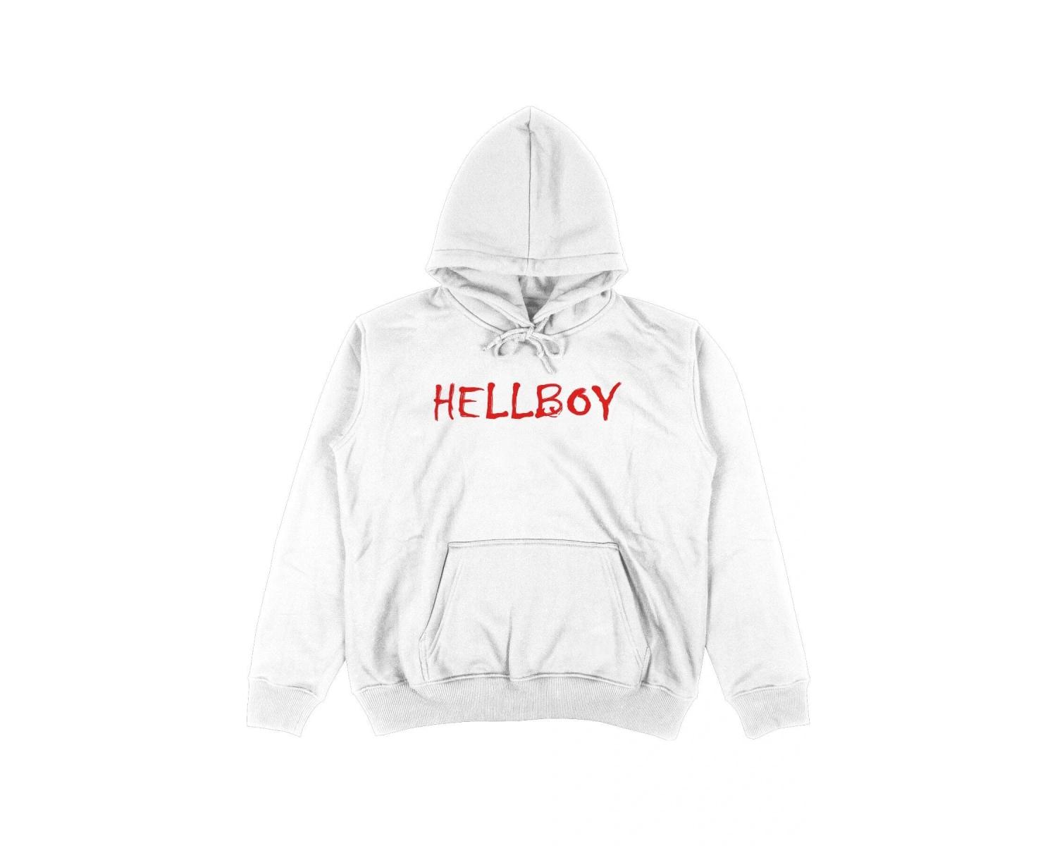 Hellboy Beyaz Oversize Unisex Kapüşonlu Sweatshirt Hoodie