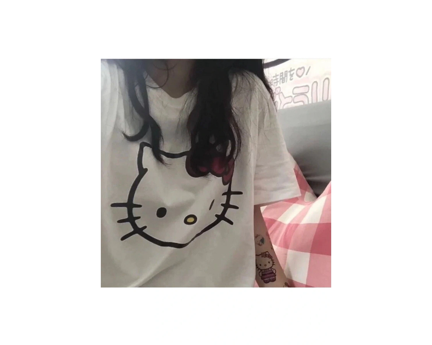 Hello Kitty Ön Ve Sırt Baskılı Beyaz Tshirt Arsbeyazhelloktty
