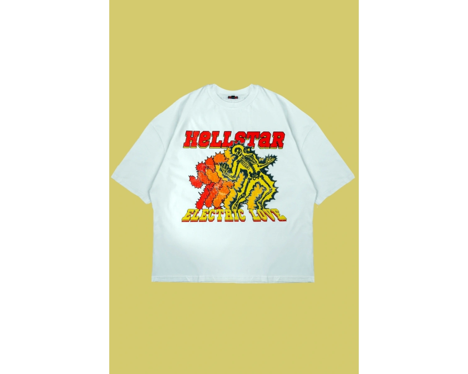 Hellstar Baskılı Beyaz Oversize Unisex