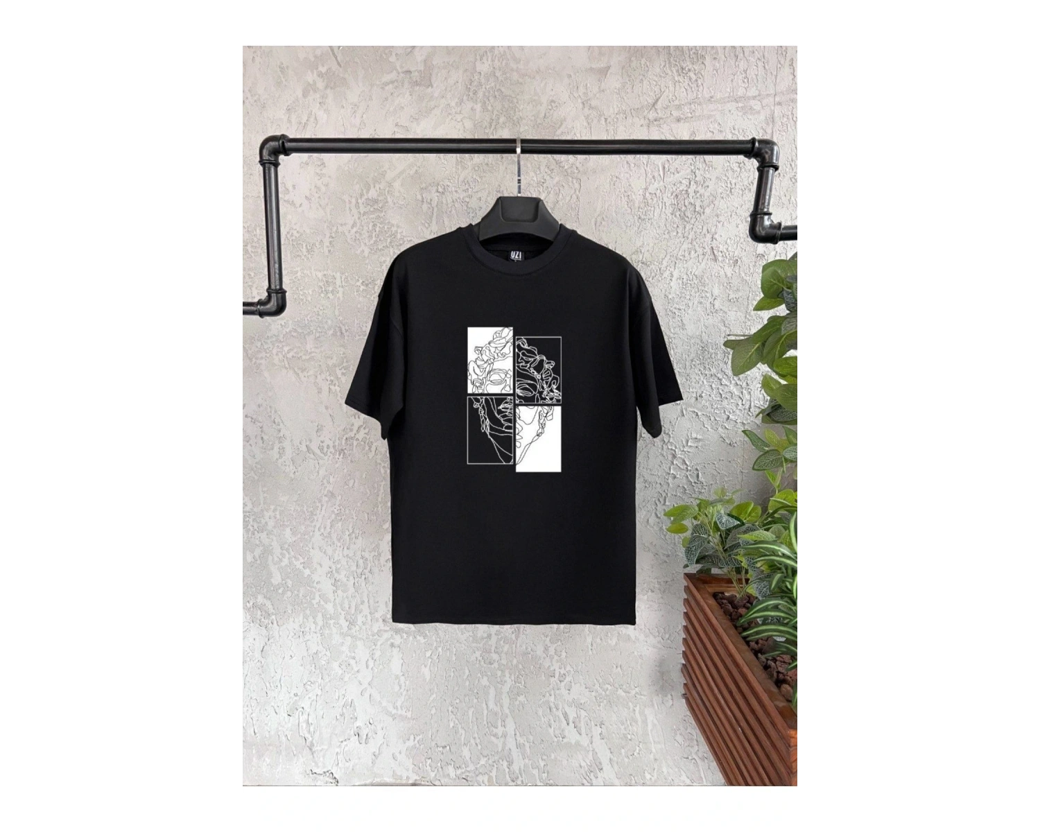 Heykel Baskılı Beyaz Erkek