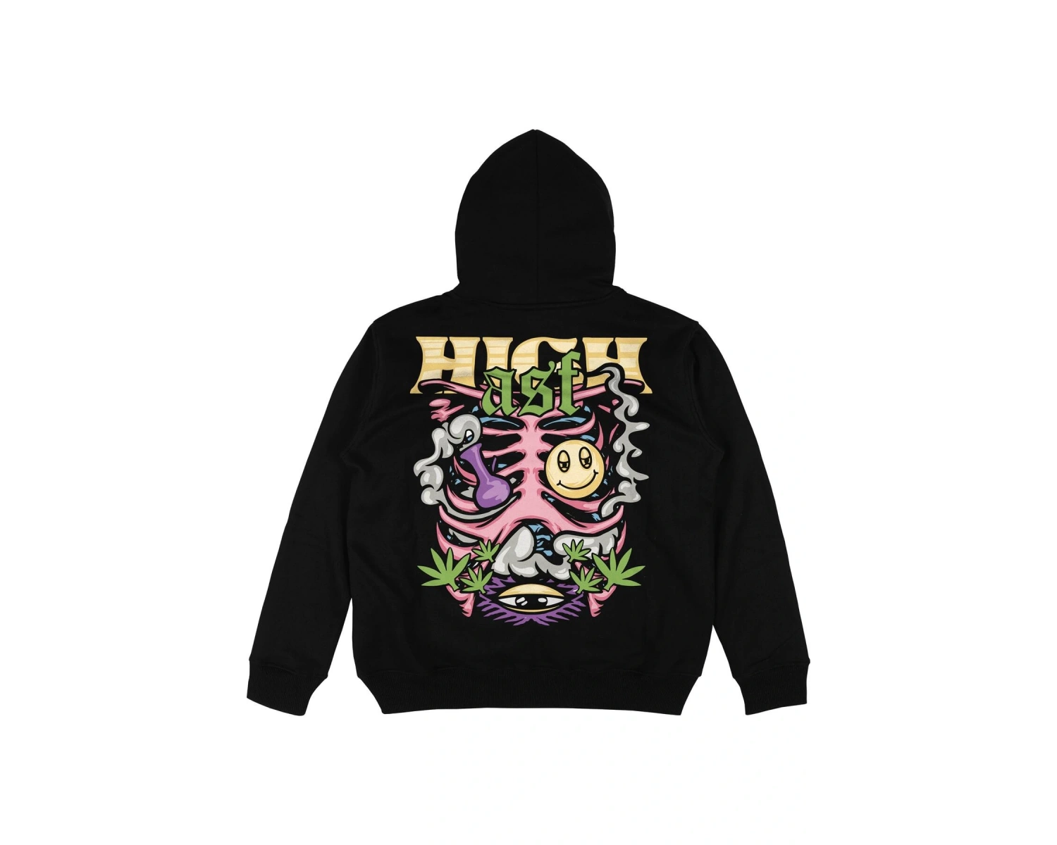 High Asf Siyah Oversize Unisex Kapüşonlu Sweatshirt Hoodie