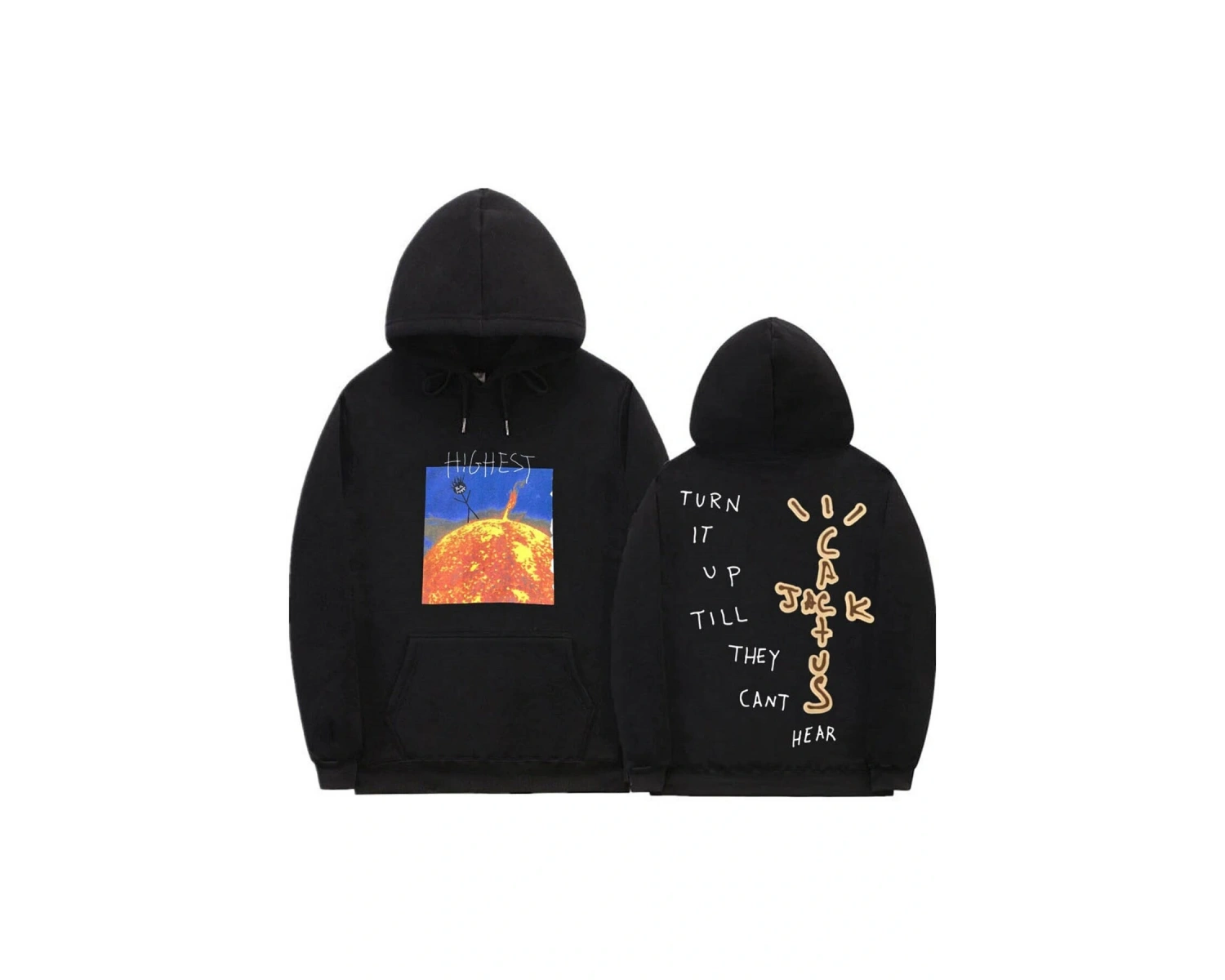 Highest Oversize Sweatshirt Hoodie Siyah