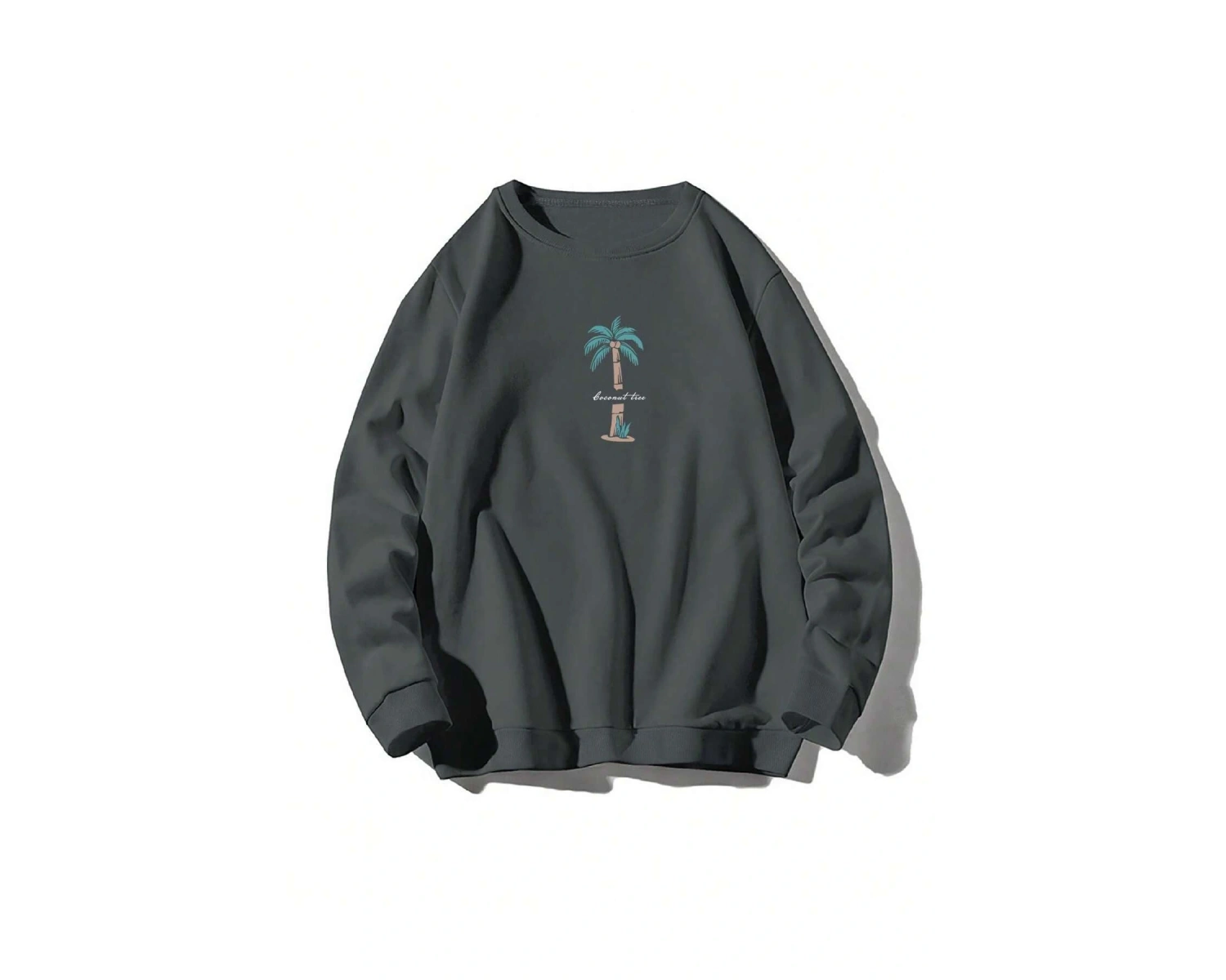 Hindistan Cevizi Ağacı Desenli Sweat Beyaz