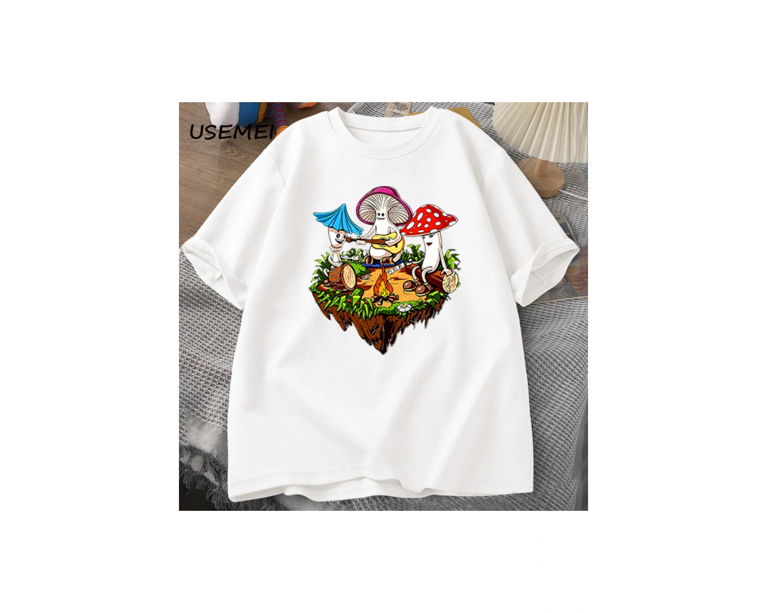 Hippi Sihirli Mantar Tshirt Komik Grafik T Shirt Streetweed 90s erkek T-shirt Adam Hippi Pamu 2954