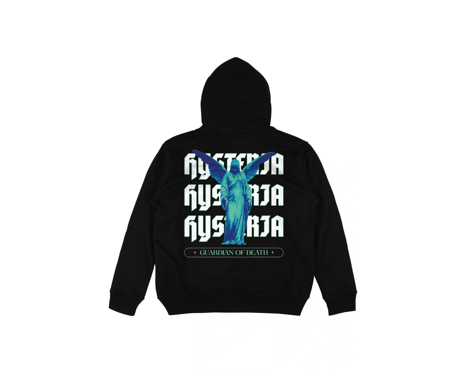 Histeria Siyah Oversize Unisex Kapüşonlu Sweatshirt Hoodie