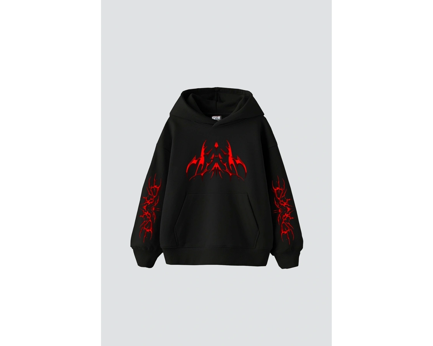 Holographic Red Baskılı Oversize Unisex Premium Beyaz