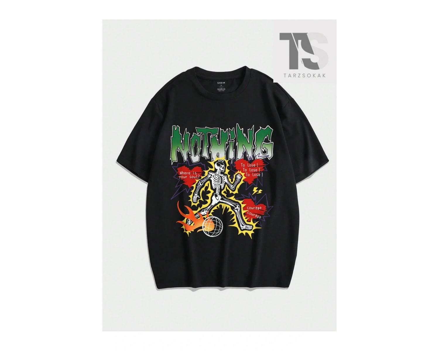 Homme 1pc Erkek Örme Günlük Kısa Kollu Tişört