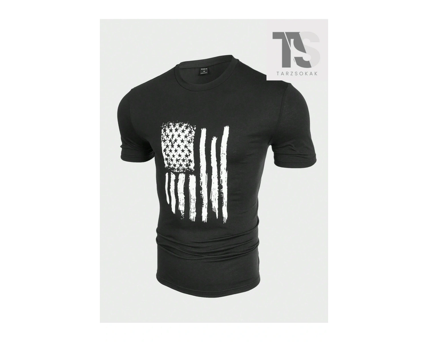 Homme Erkek Amerikan Bayrağı Baskılı Tişört