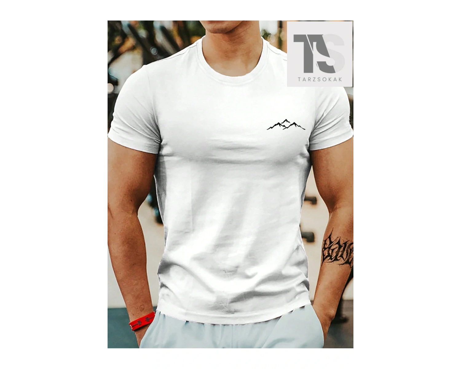 Homme Erkek Dağ Desenli Tişört