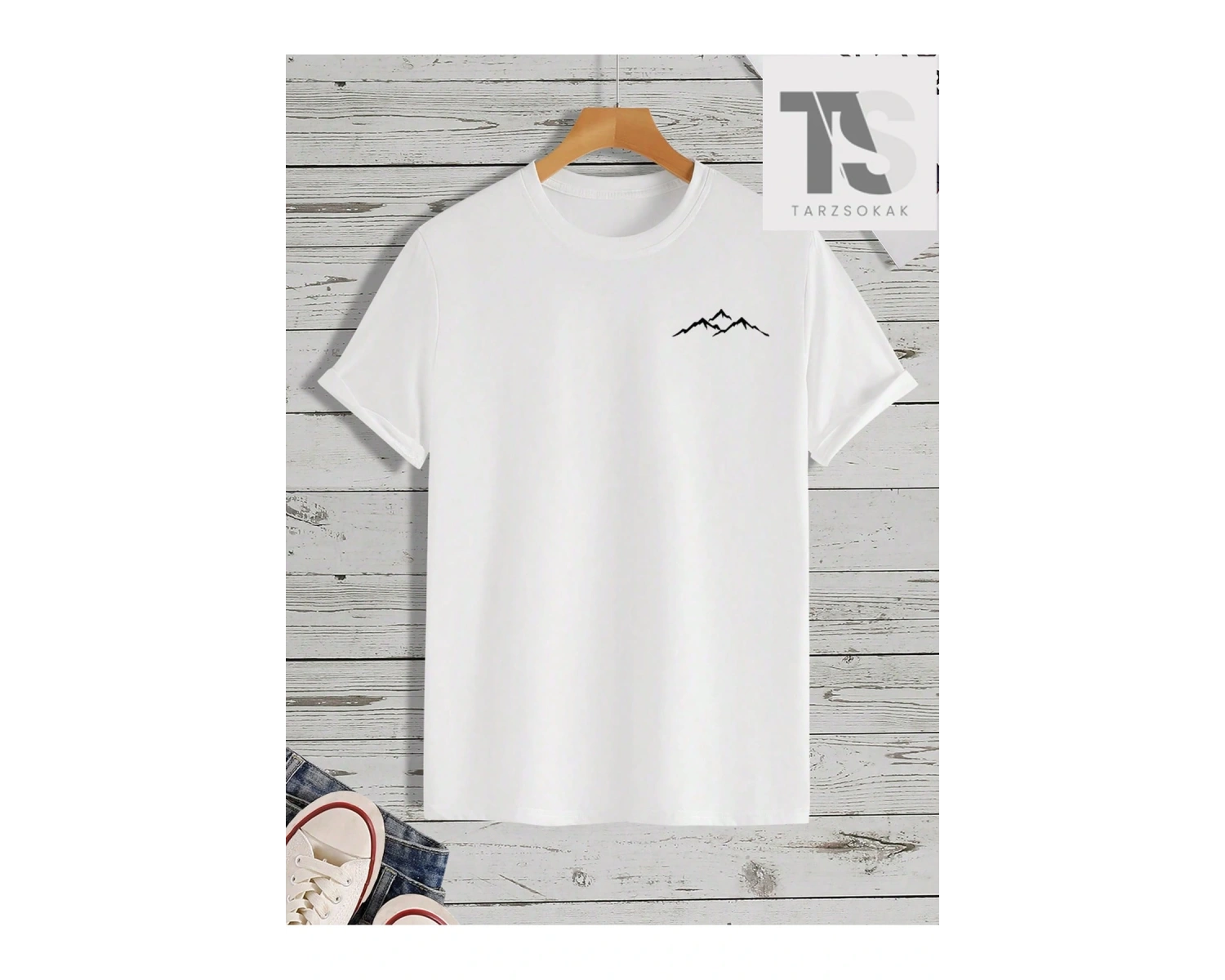 Homme Erkek Dağ Desenli Tişört