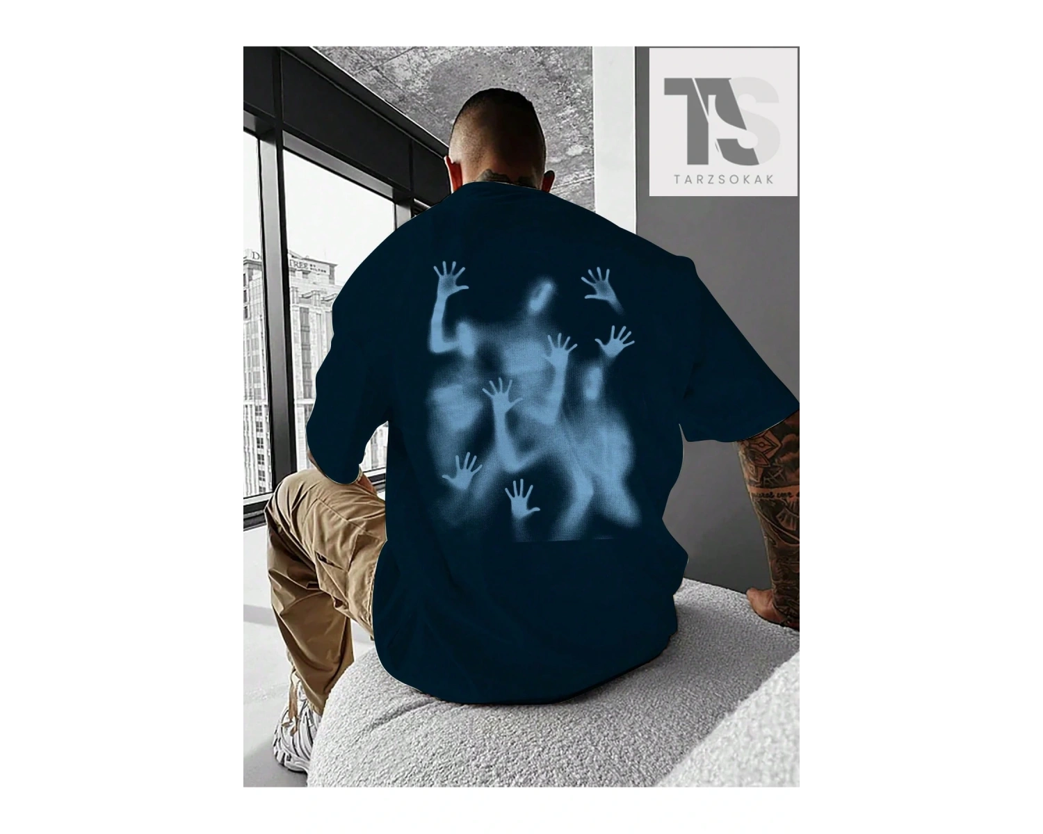 Homme Erkek Dağ Desenli Tişört