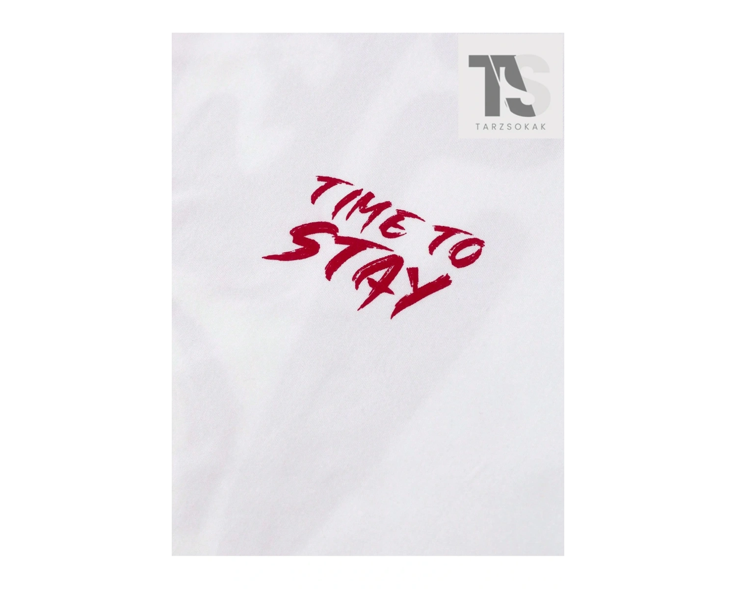 Homme Erkek Göz ve Slogan Grafikli Düşük Omuz Tişörtü