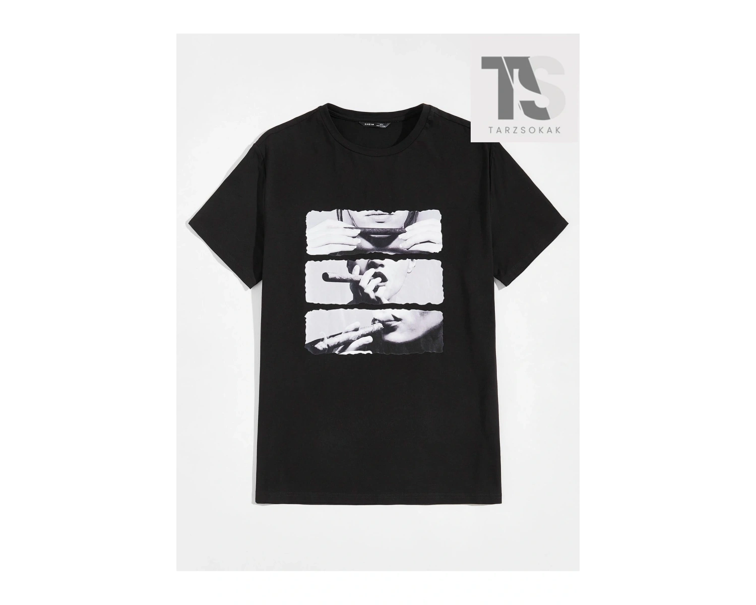 Homme Erkek Pamuklu Grafik Grafik Üst