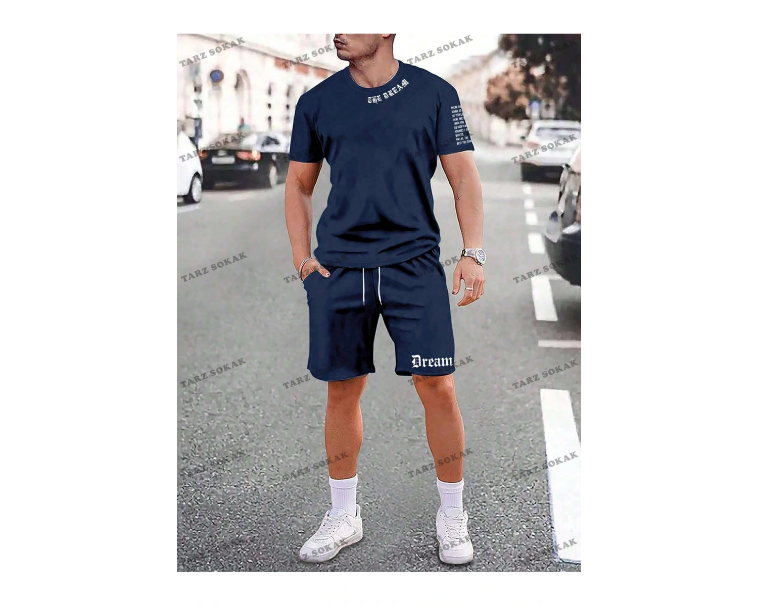 Homme Erkek Yazılı Baskılı T-Shirt Ve Şort Takım