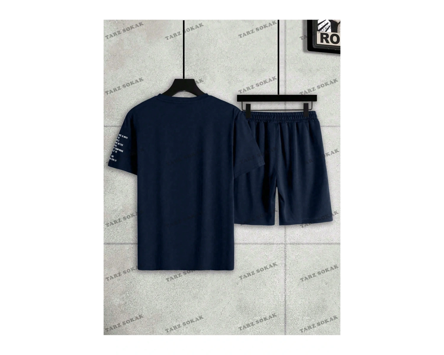 Homme Erkek Yazılı Baskılı T-Shirt Ve Şort Takım