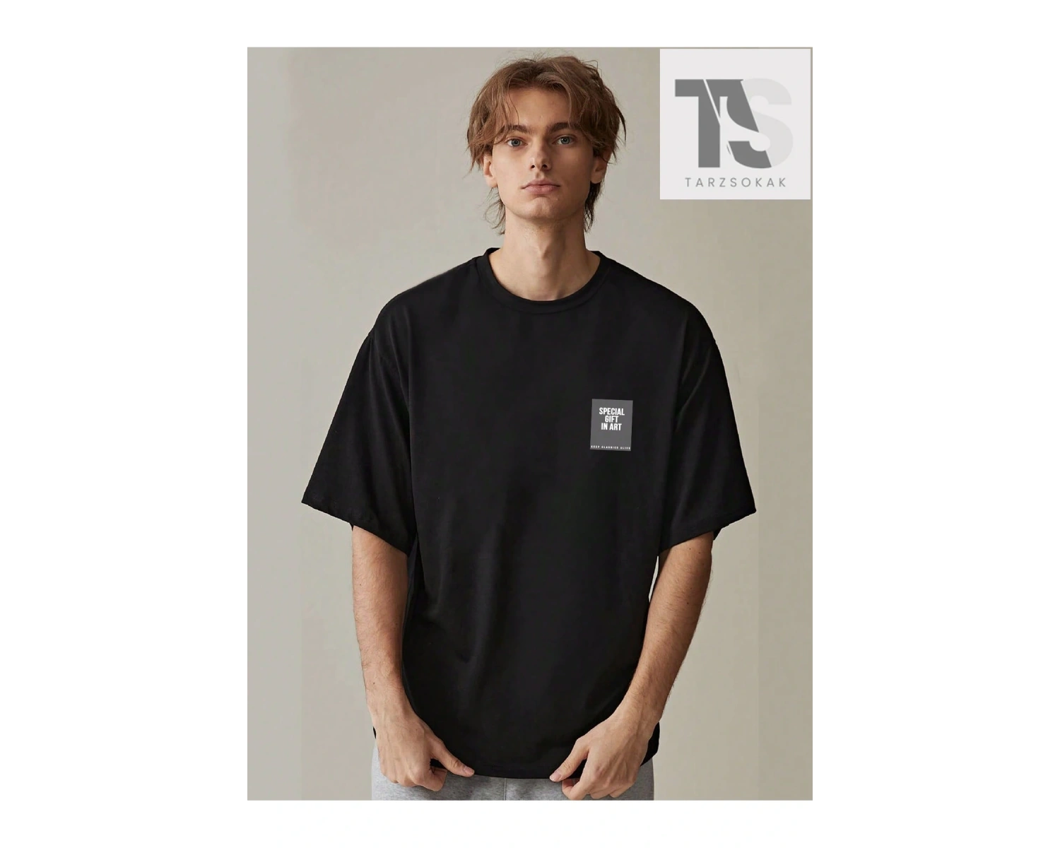 Homme Erkek Yazılı Baskılı Yuvarlak Yaka Kısa Kollu Tişört