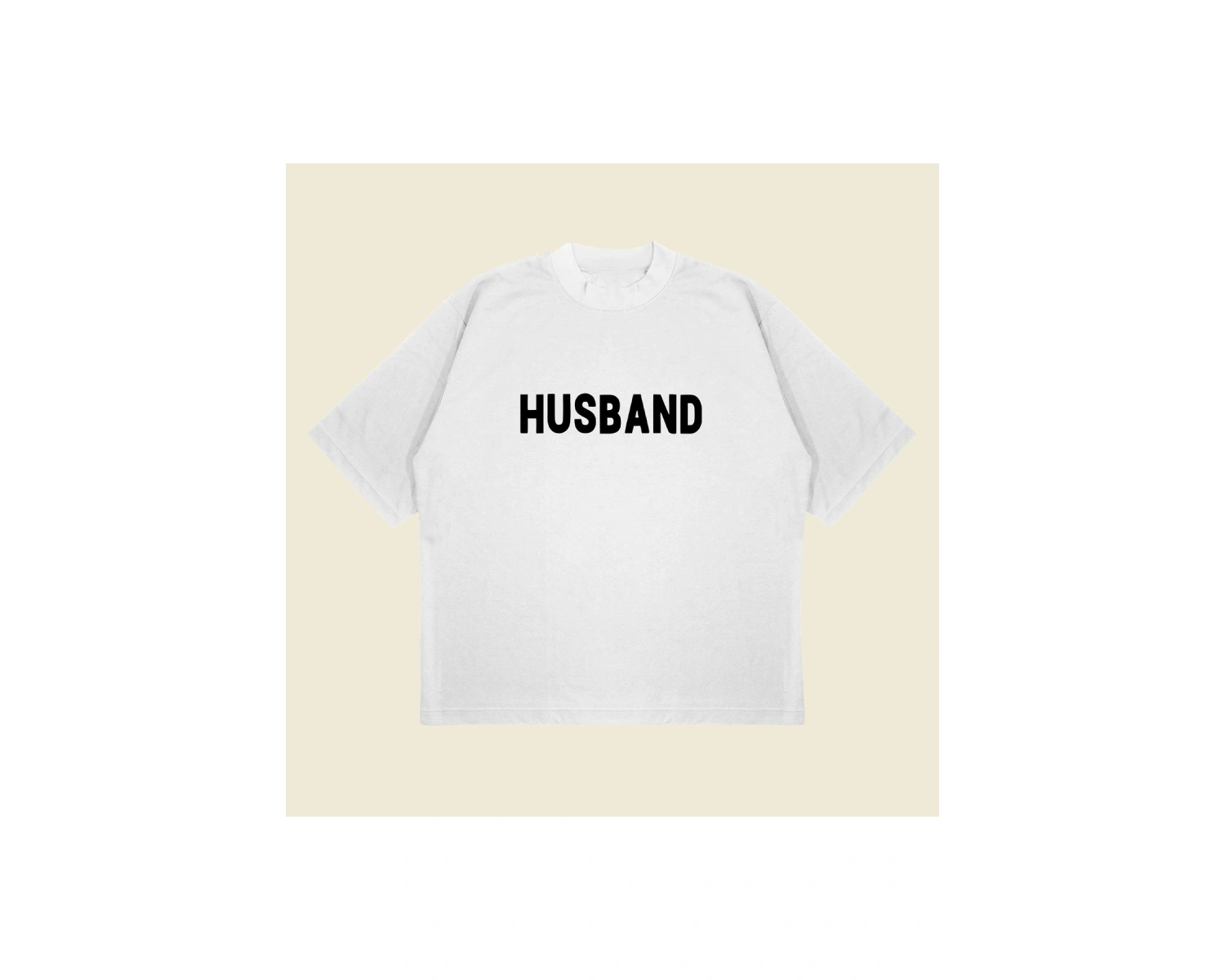 Husband Baskılı Oversize Unisex Pamuklu Nefes Alan Kalın Kumaşlı