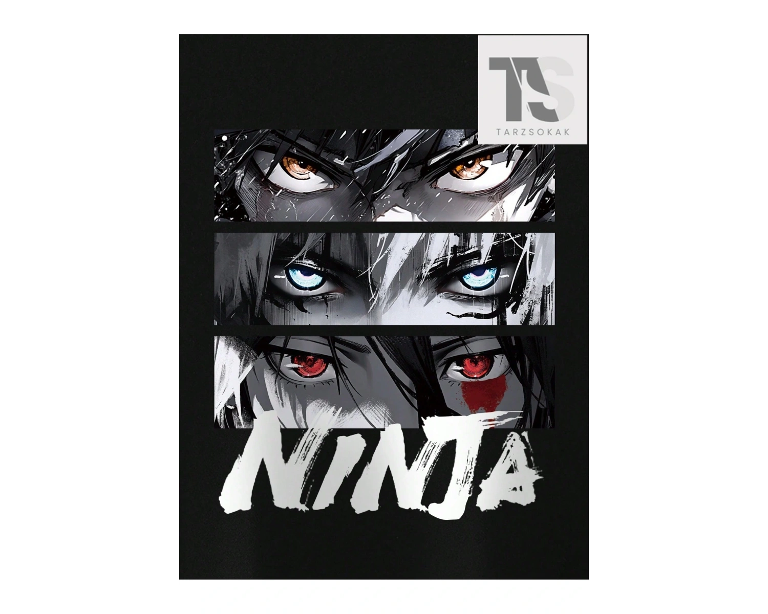 Hypemode Ayı Baskılı Yuvarlak Yaka Siyah Erkek Tişört