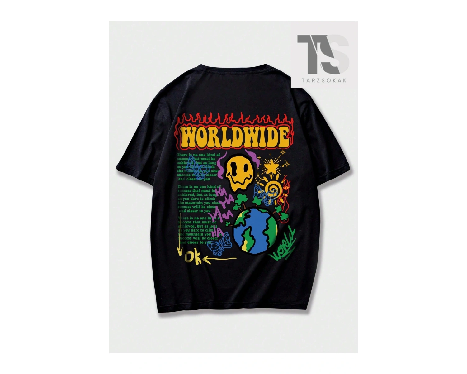 Hypemode Erkek Casual Kalp Baskılı Tişört