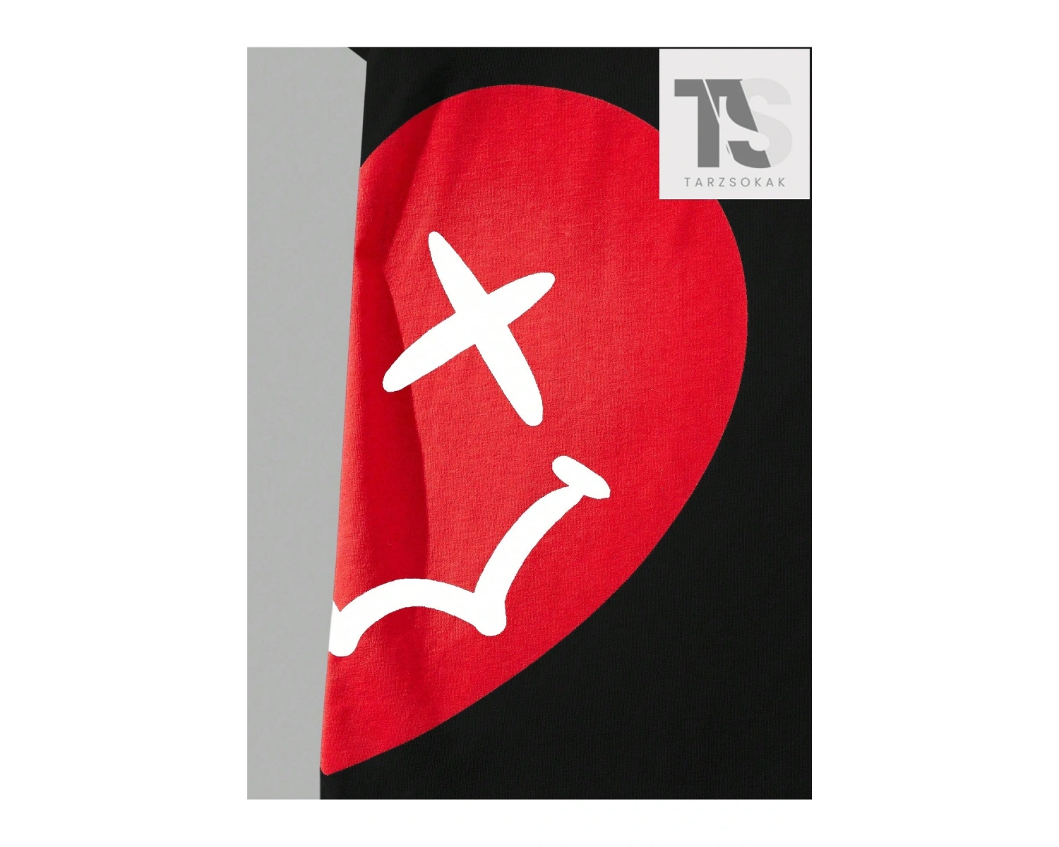 Hypemode Erkek Casual Kalp Baskılı Tişört