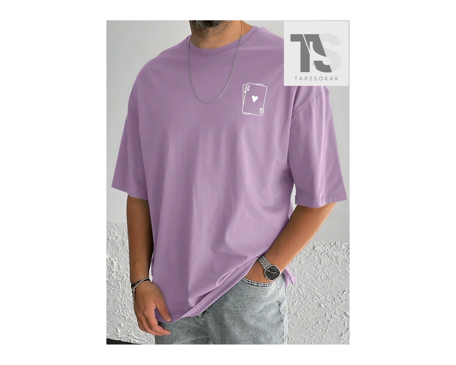 Hypemode Erkek Japon Harfli ve Çiçek Baskılı Tişört