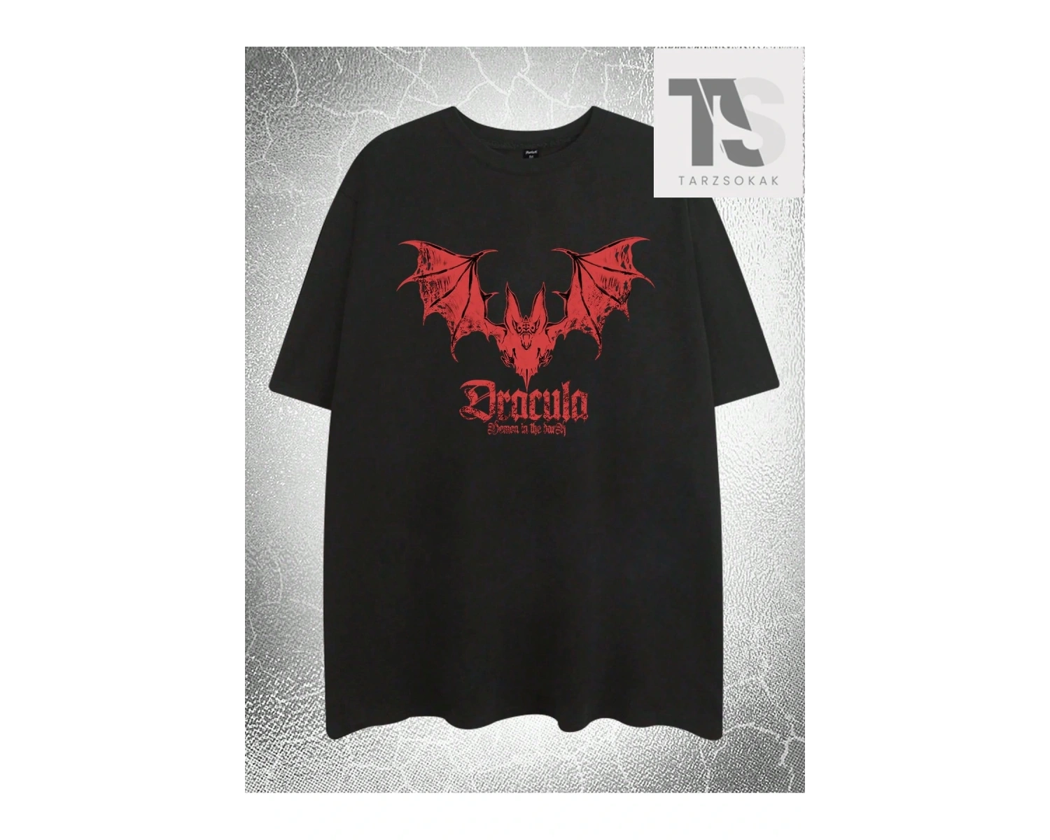 Hypemode Erkek Mektup Grafik Damla Omuz Tişörtü