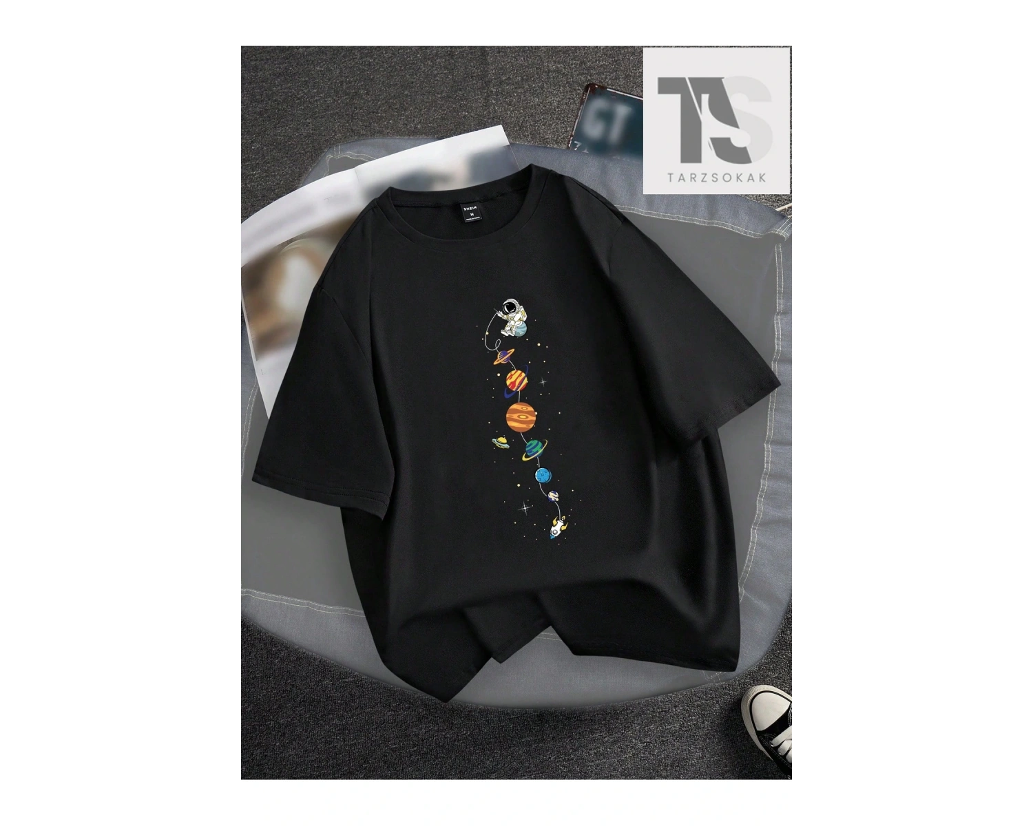 Hypemode Erkek Pamuk Gezegen Baskı Tişört