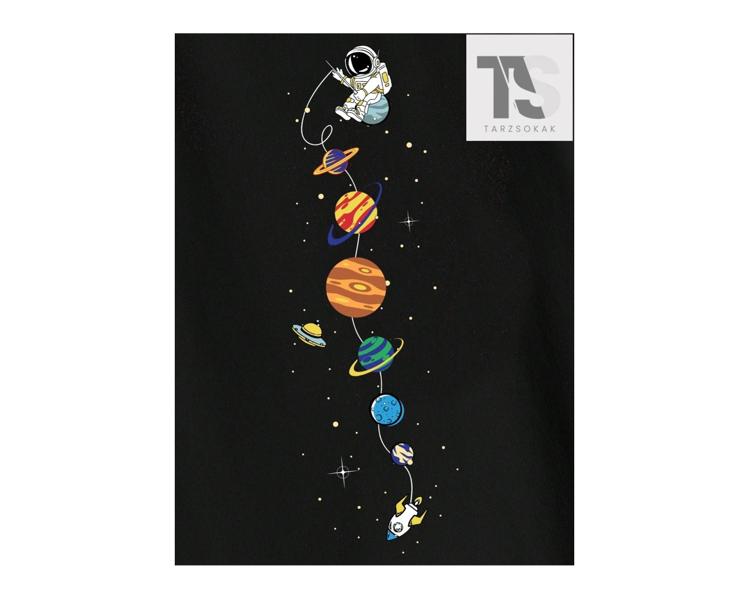 Hypemode Erkek Pamuk Gezegen Baskı Tişört