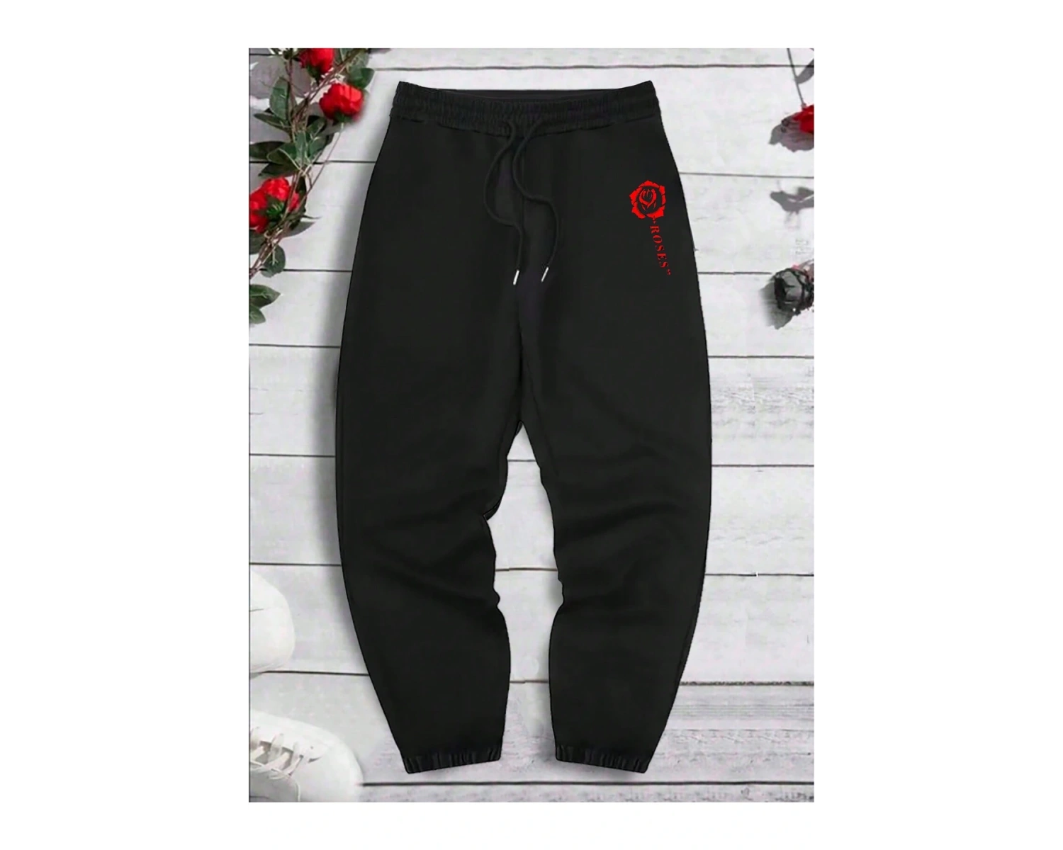 Hypemode Floral & Letter Graphic Drawstring Waist Eşofman Altı