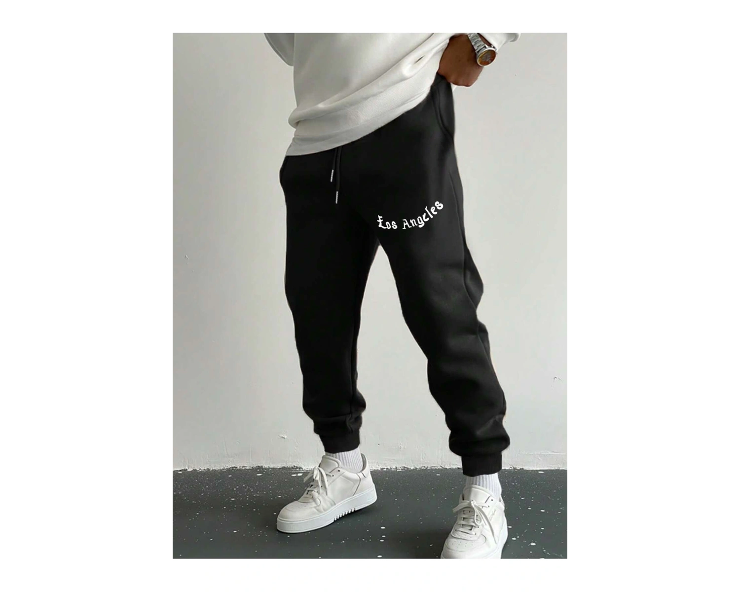 Hypemode Letter Graphic Drawstring Waist Eşofman Altı