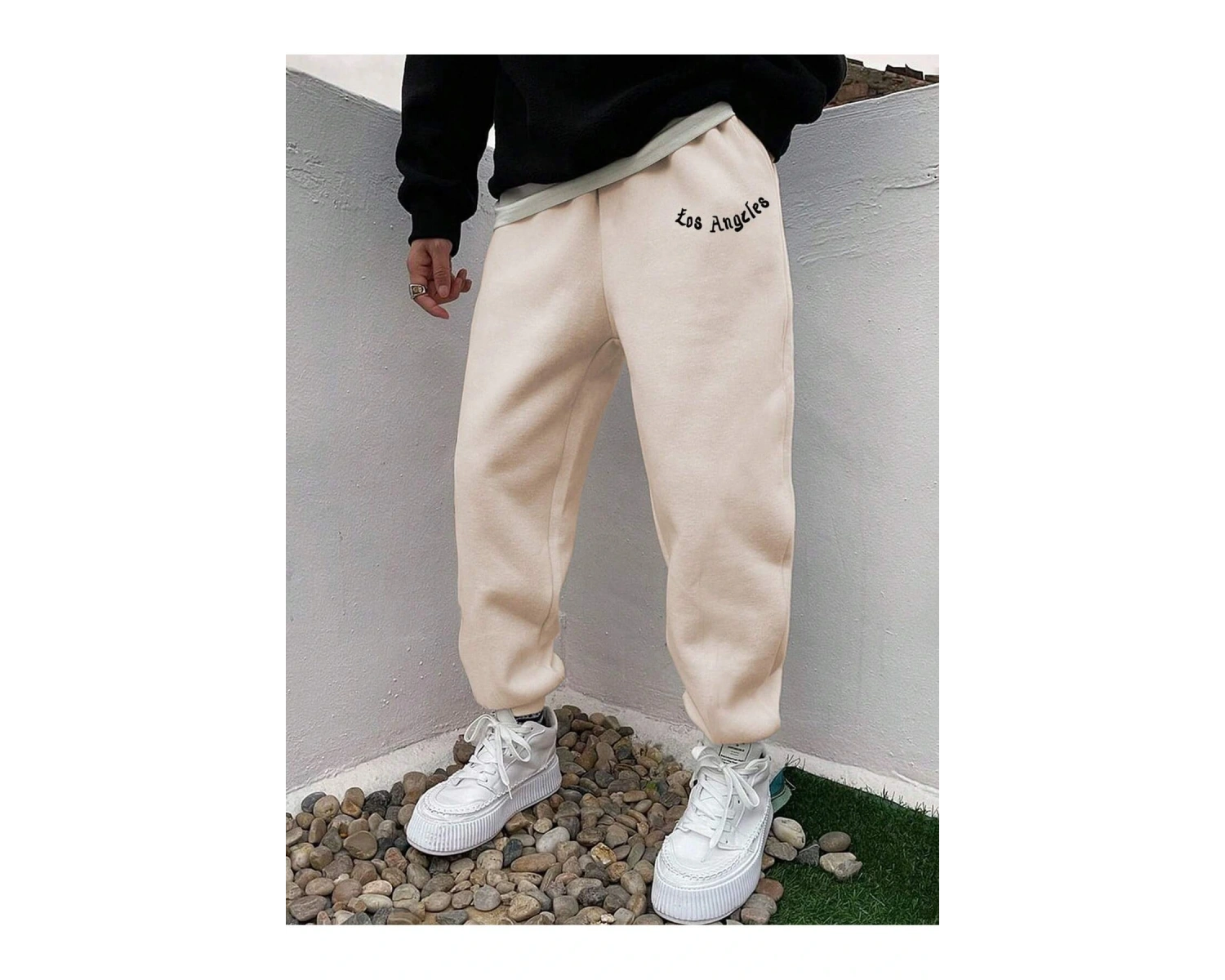 Hypemode Letter Graphic Drawstring Waist Eşofman Altı