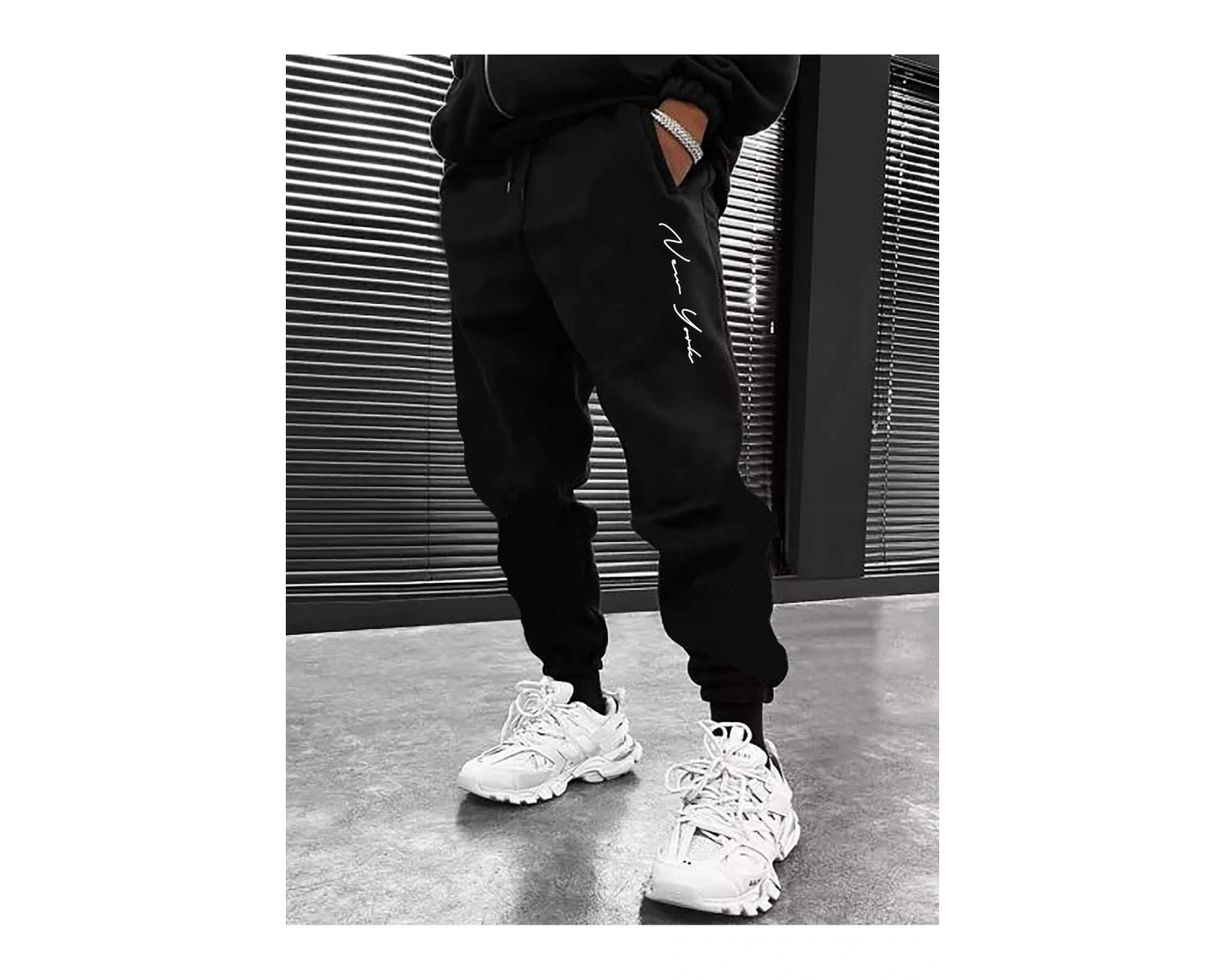 Hypemode Letter Graphic Drawstring Waist Eşofman Altı