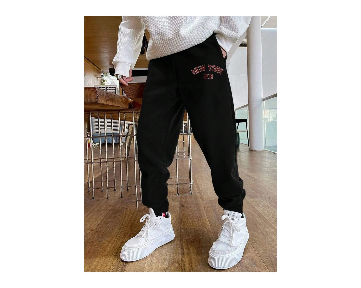 Hypemode Letter Graphic Drawstring Waist Eşofman Altı