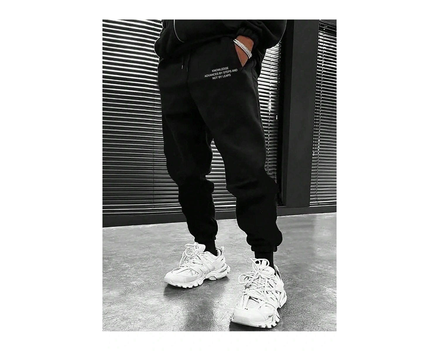 Hypemode Slogan Graphic Drawstring Waist Eşofman Altı