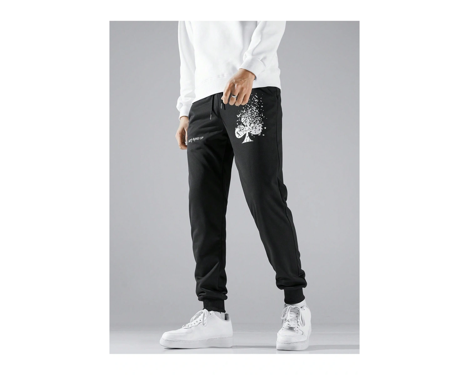 Hypemode Slogan Graphic Drawstring Waist Eşofman Altı