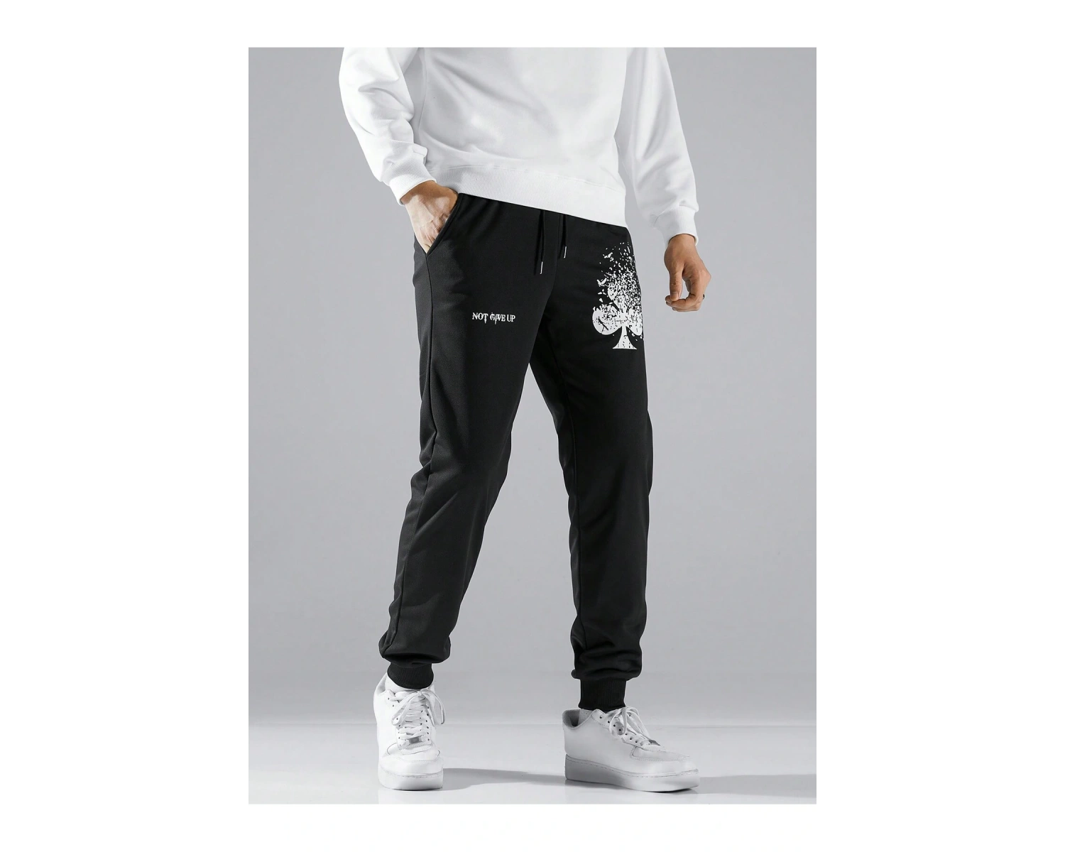 Hypemode Slogan Graphic Drawstring Waist Eşofman Altı