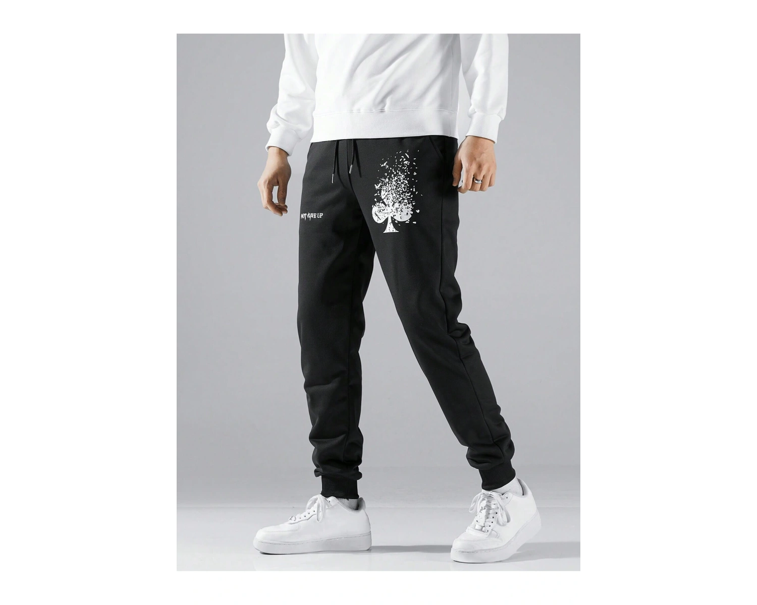 Hypemode Slogan Graphic Drawstring Waist Eşofman Altı