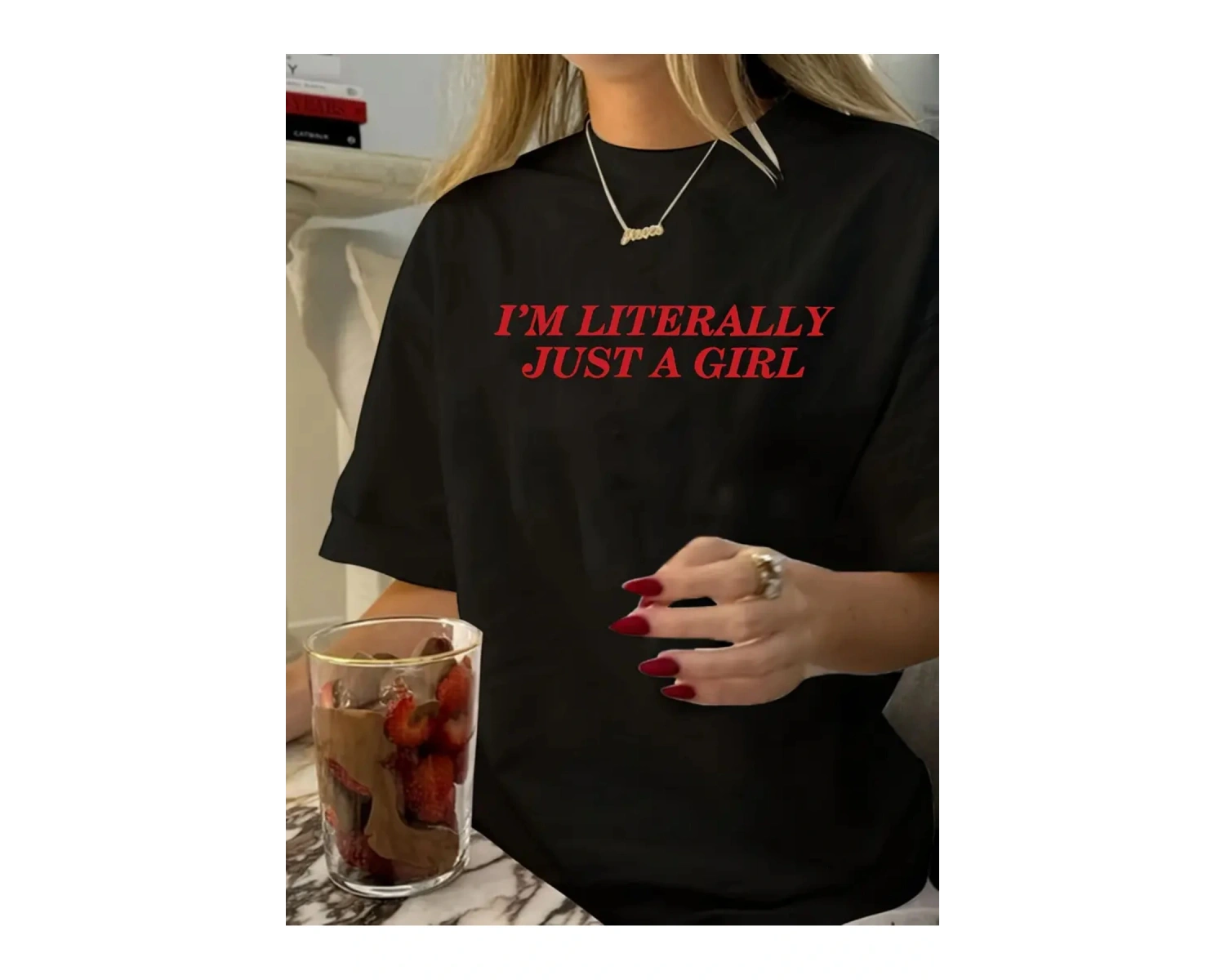 Im Literally Just A Girl Baskılı Unisex Oversize