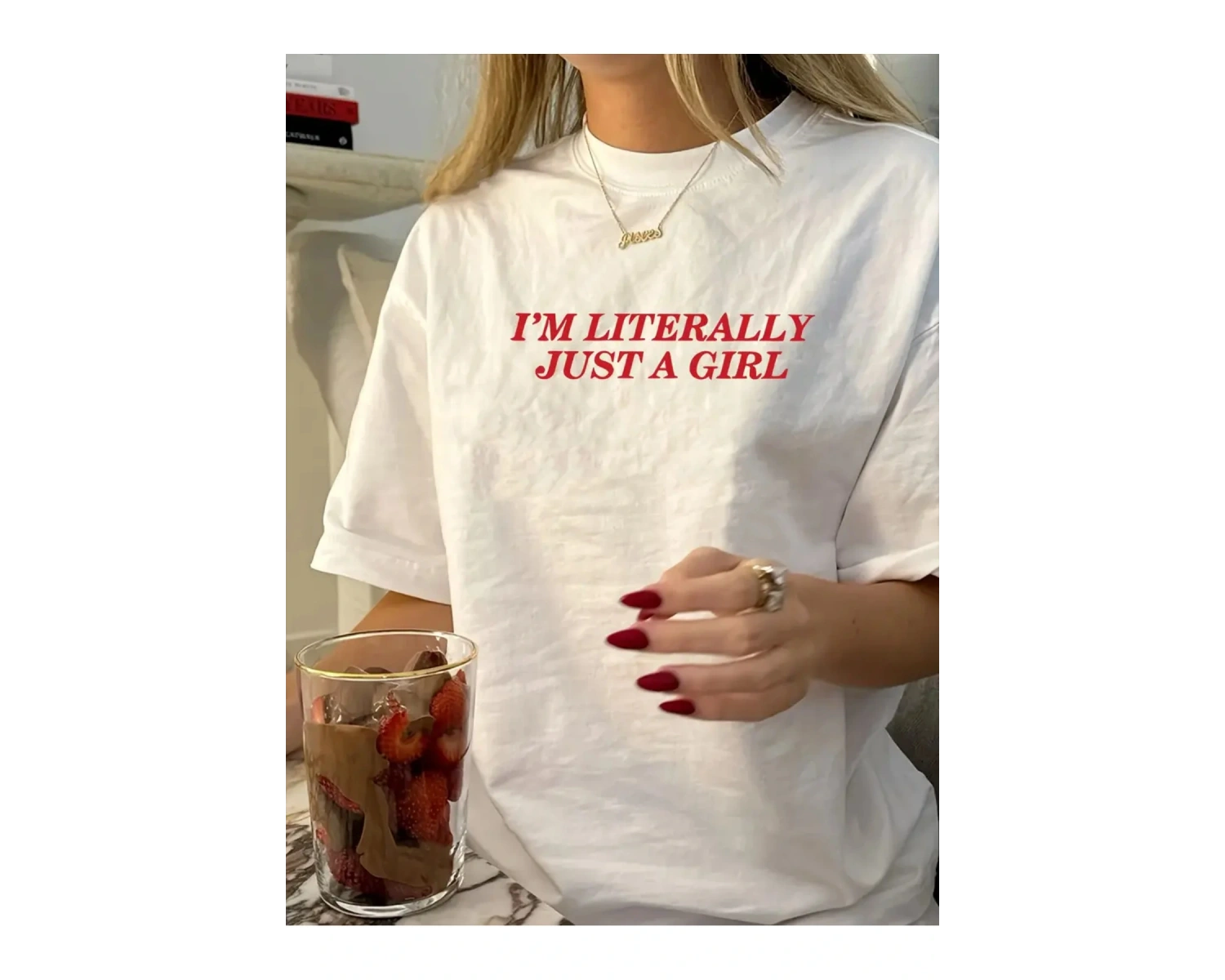 Im Literally Just A Girl Baskılı Unisex Oversize