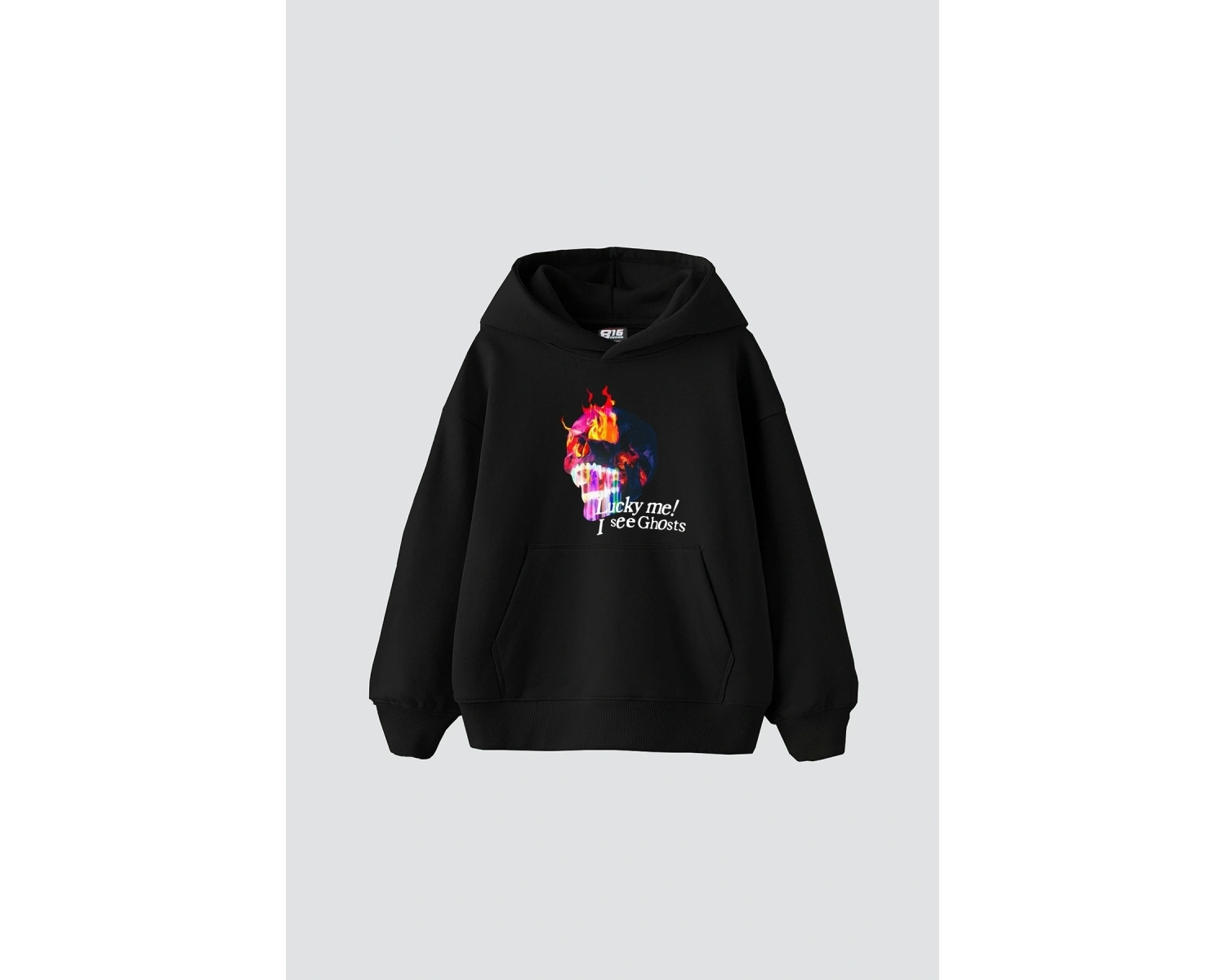 I See Ghost Baskılı Oversize Unisex Premium Siyah