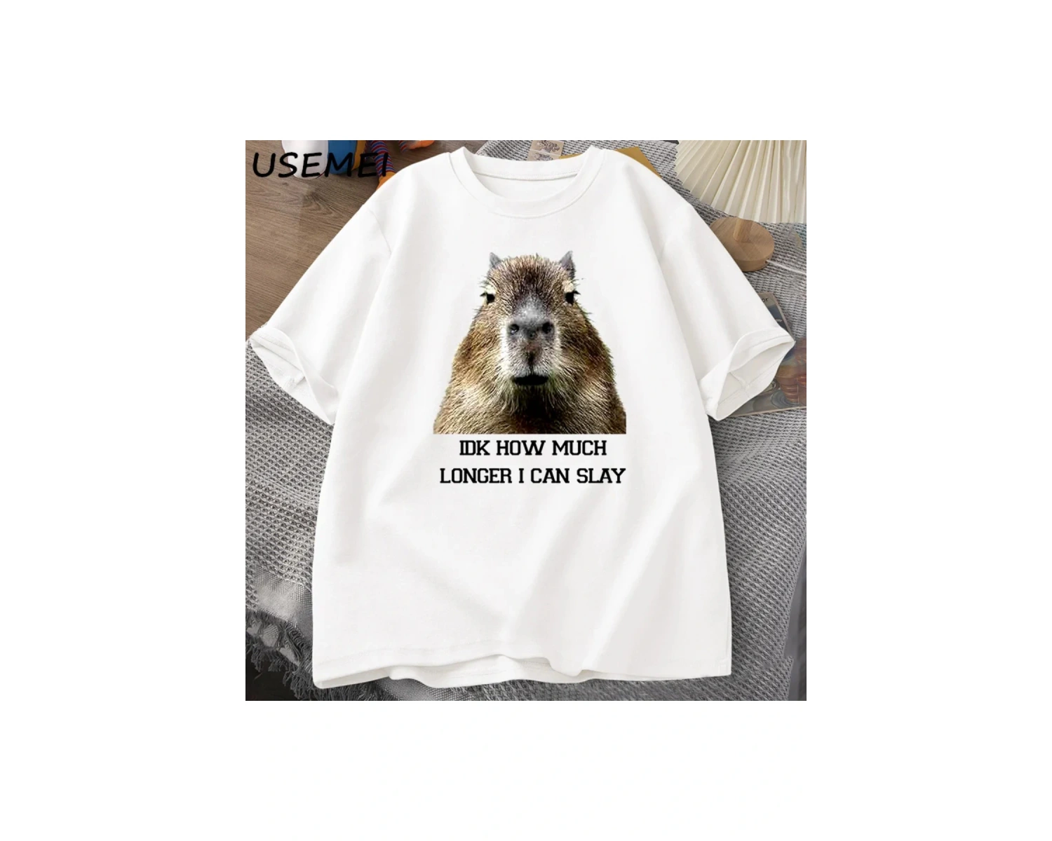 IDK ne kadar uzun ben Capybara komik Tshirt Slay eğilimleri Slay Retro hayvan T-shirt erkekle 3083