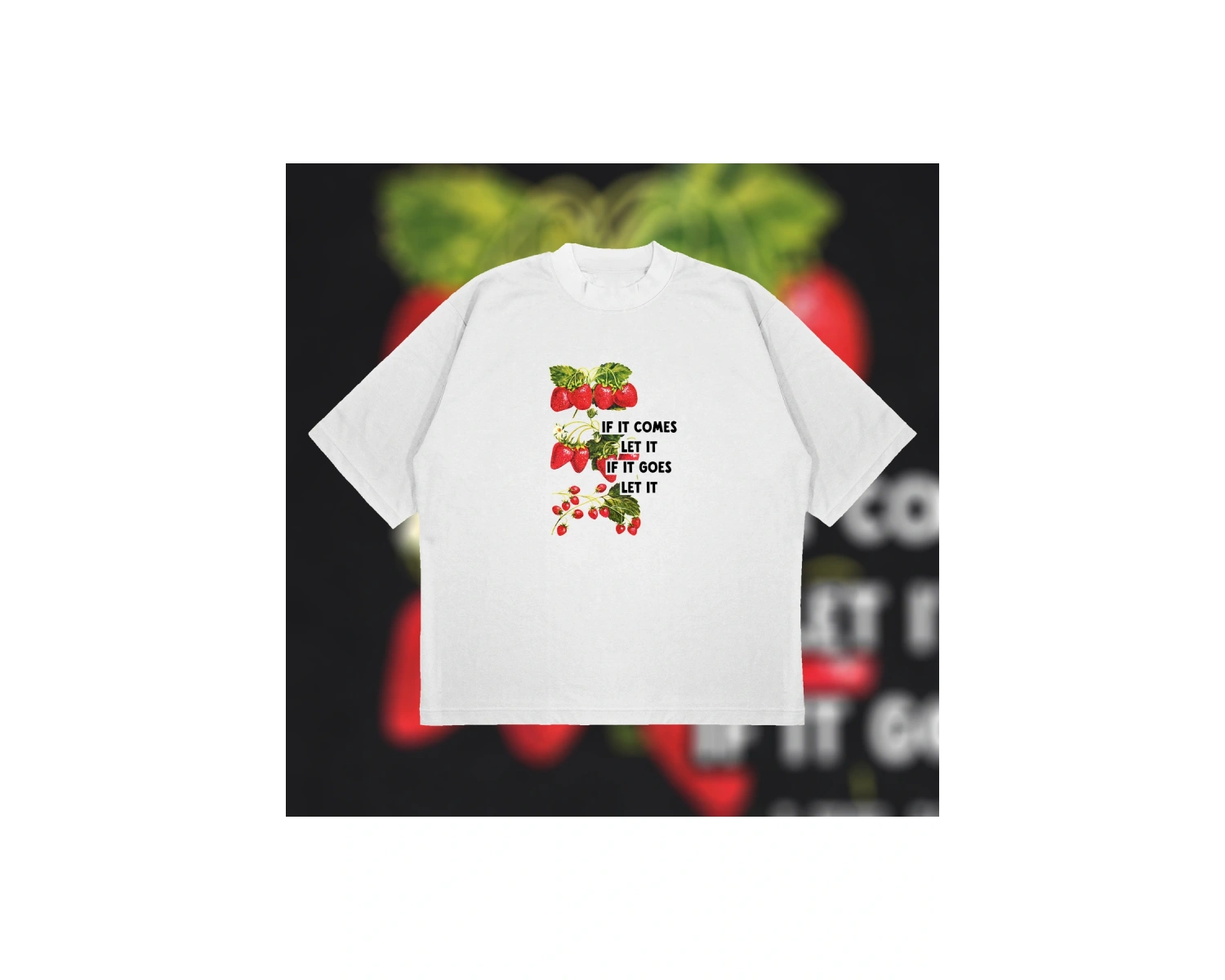 If It Comes Let It Oversize Unisex Pamuklu Nefes Alan Kalın Kumaşlı