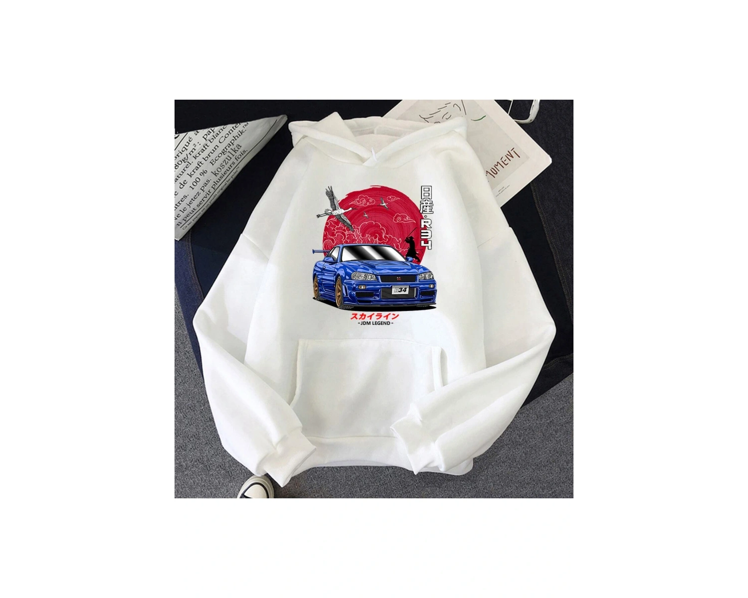 Ilk D Yarış Hoodies Erkek Mazda Nissan Skyline 52 14766 Beyaz