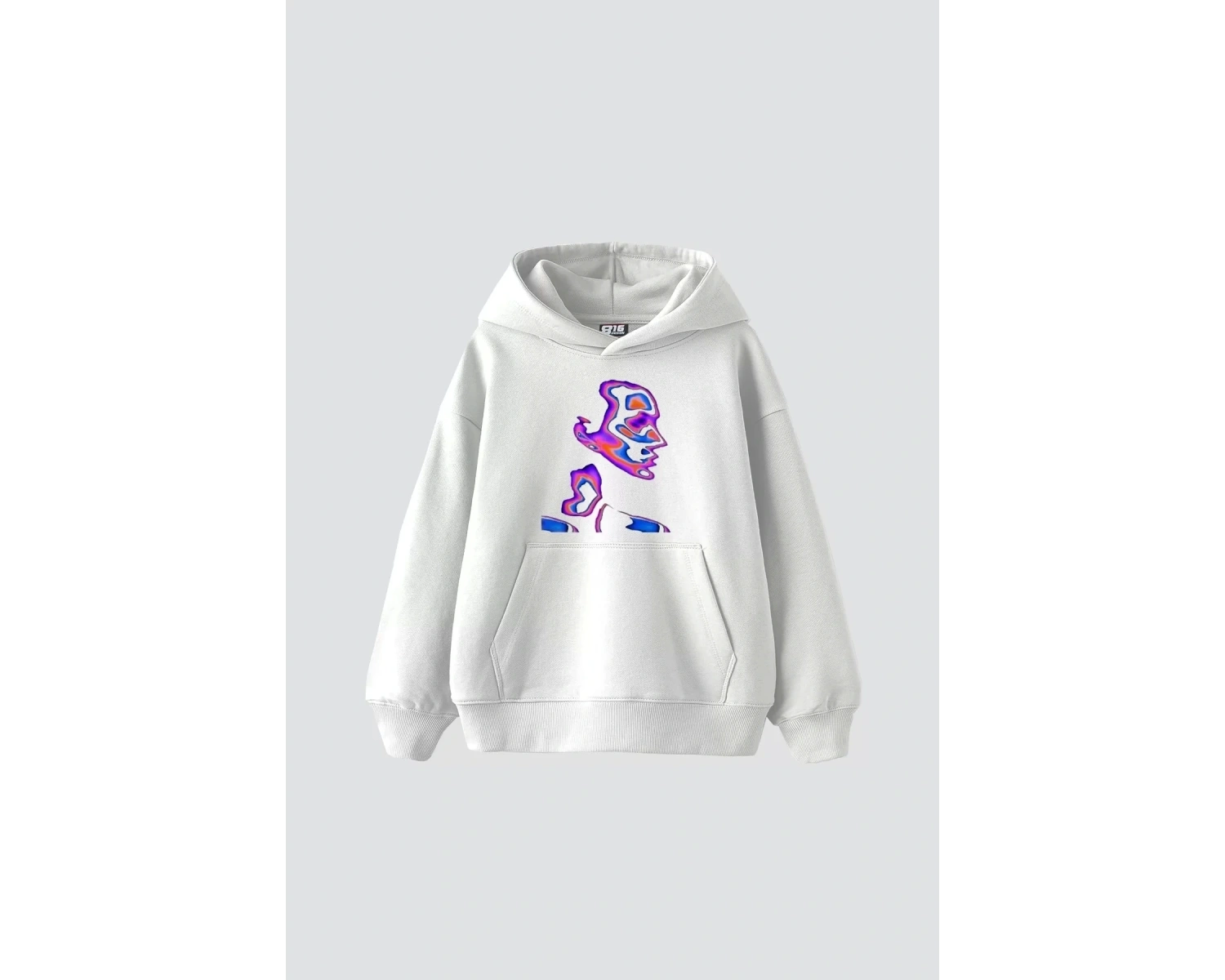 İllusion Woman Baskılı Oversize Unisex Beyaz