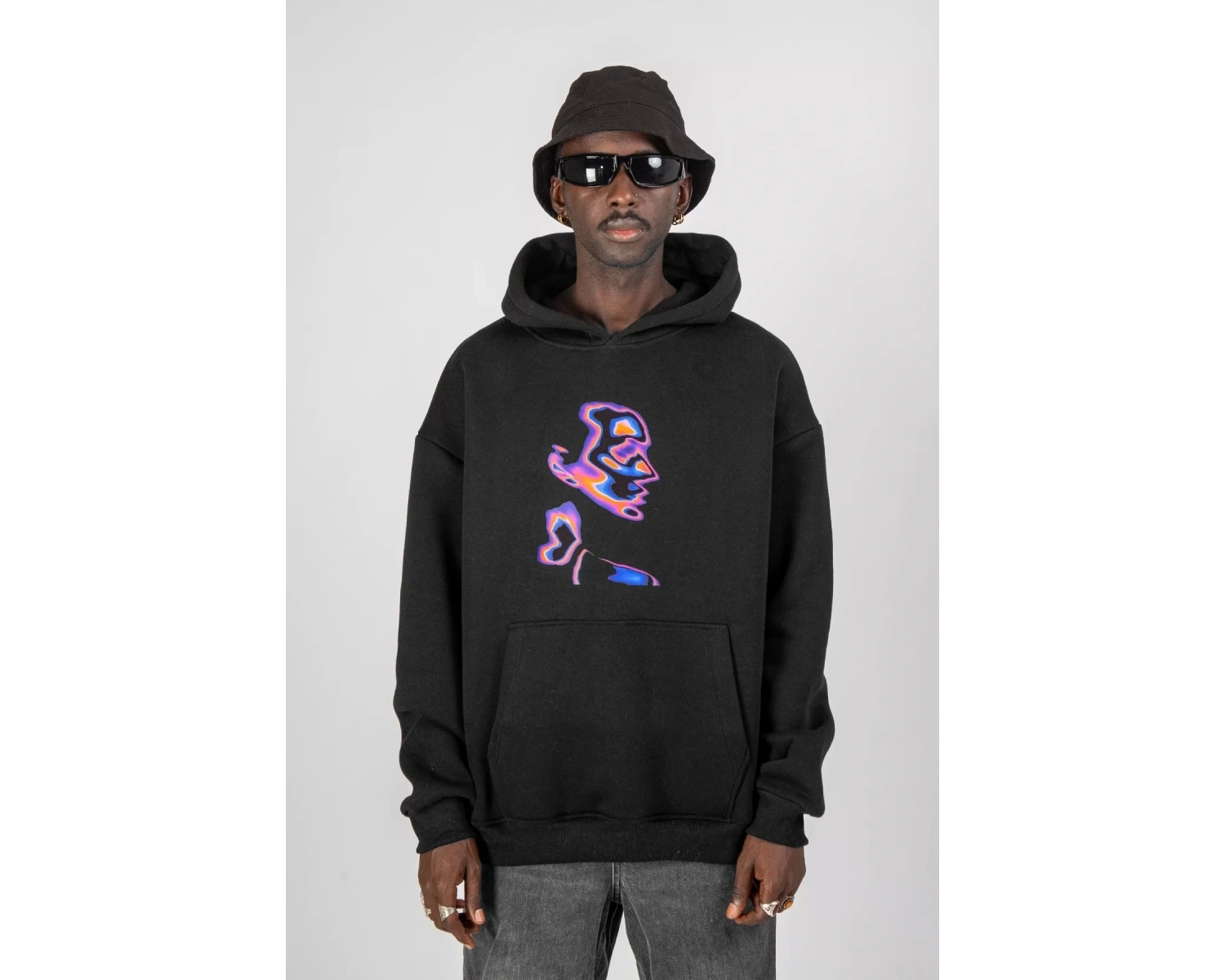 İllusion Woman Baskılı Oversize Unisex Beyaz