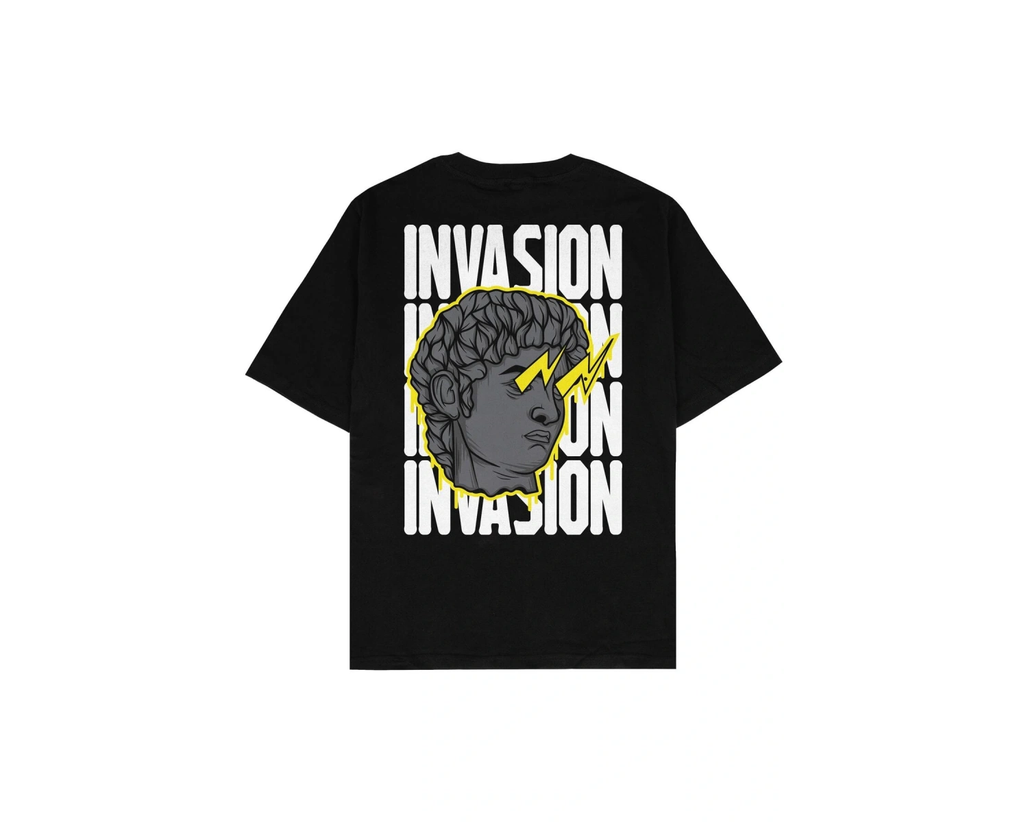 Invasion Siyah Oversize Unisex T-shirt