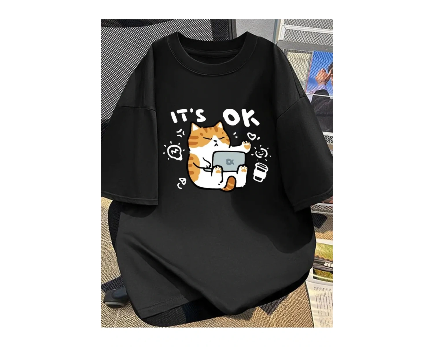 Its Ok Cute Cute Cate Oversize Unisex