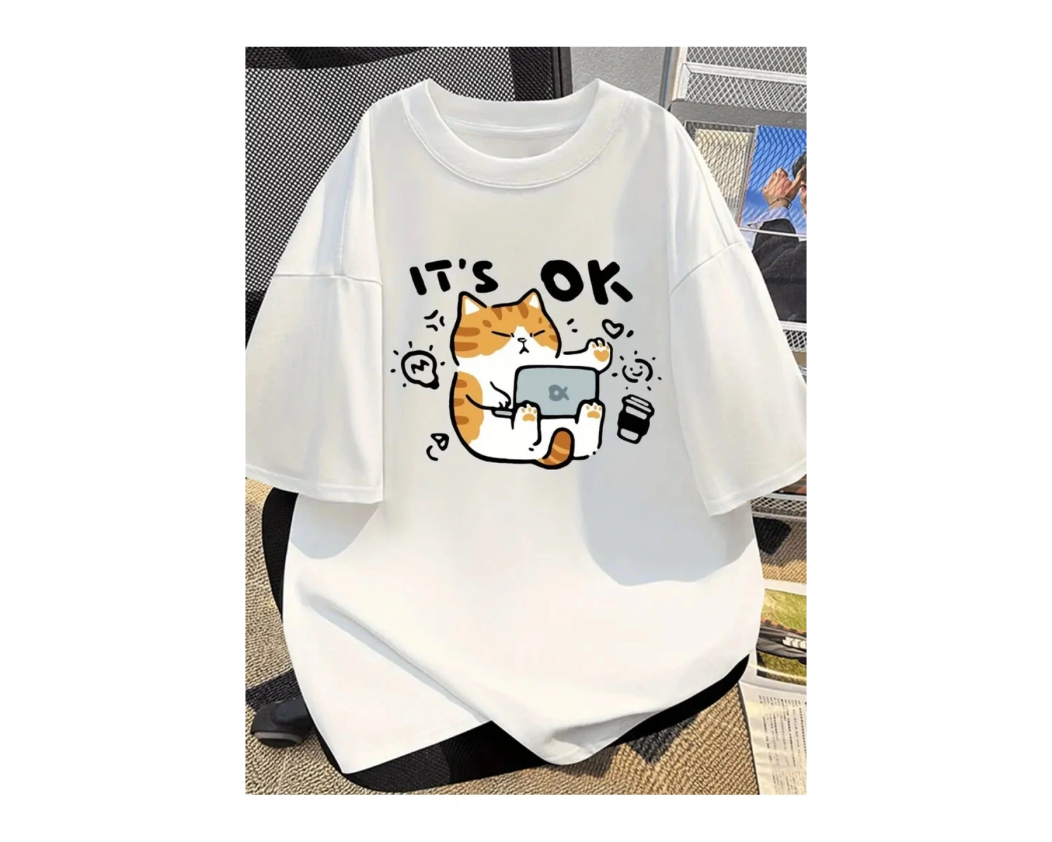 Its Ok Cute Cute Cate Oversize Unisex