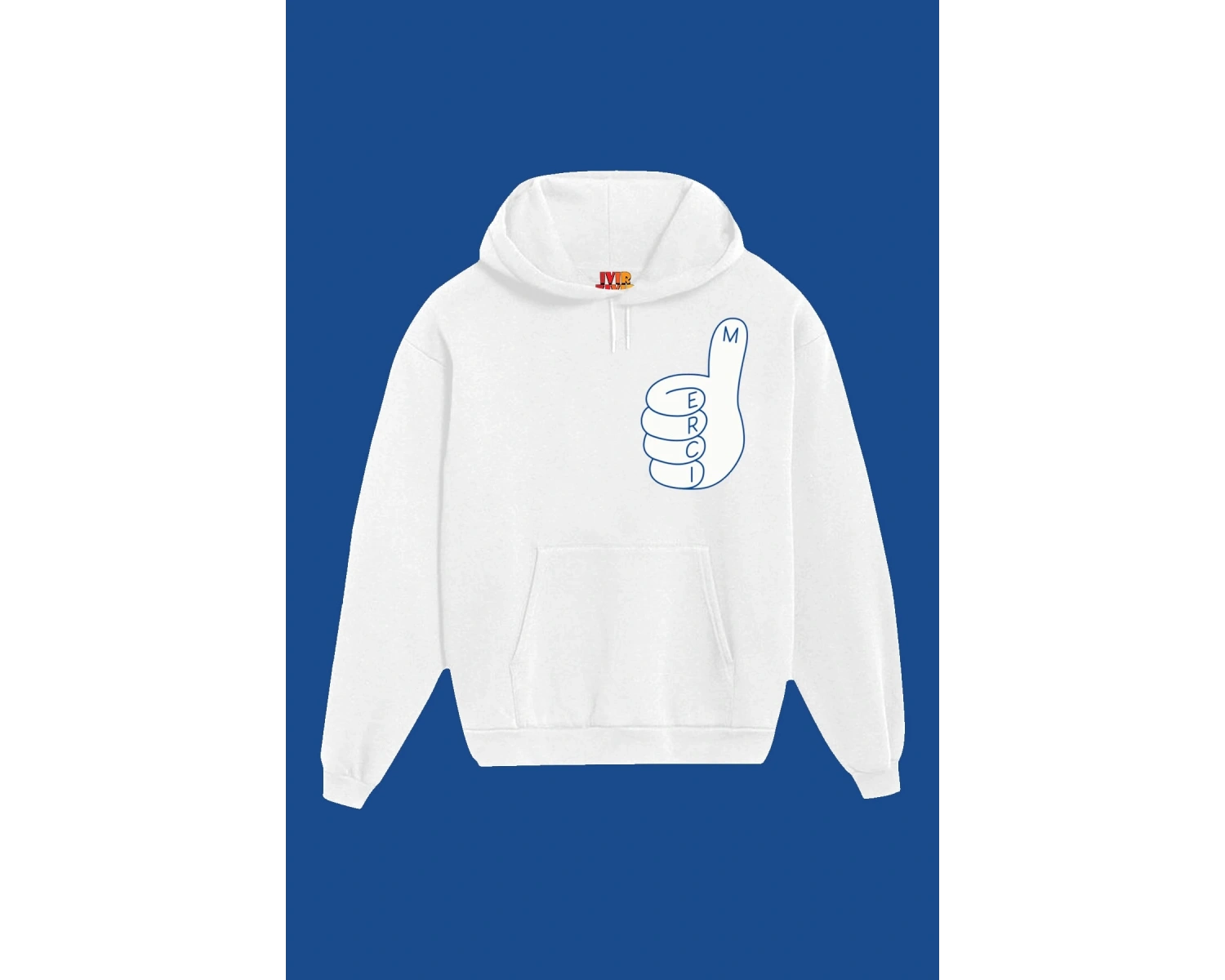 IvırZıvır----Unisex Beyaz Merci Baskılı Sweatshirt